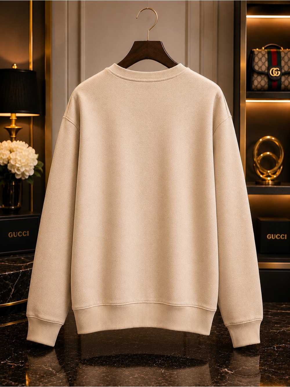 Beige Logo Crewneck Sweater - Picture 2 of 2